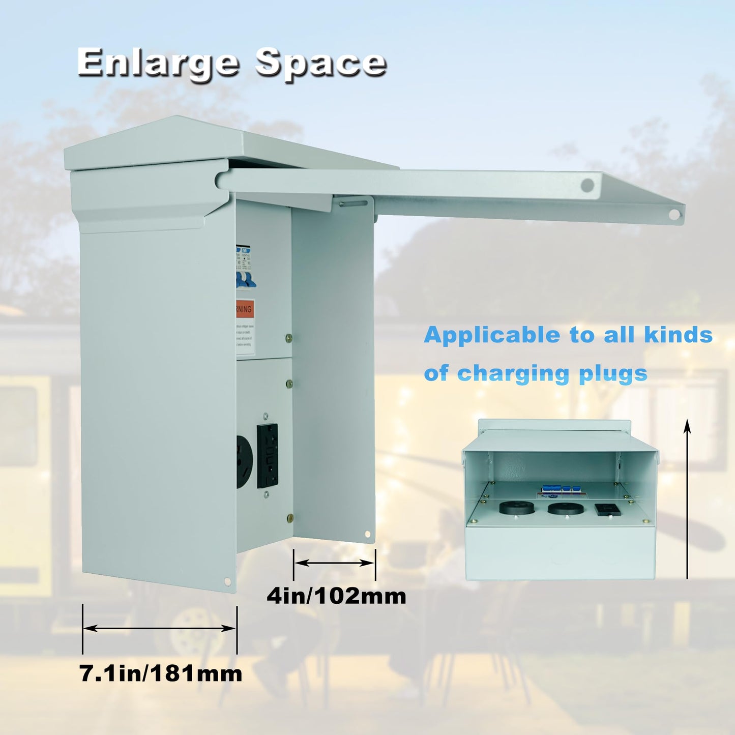 Temporary Power Outlet Panel with a 20, 30, and 50-Amp Breaker Box,RV Breaker Panel,RV Electrical Outlet,Outdoor Breaker Box,Circuit Breaker Panels,Prewired and Unmetered, Weatherproof